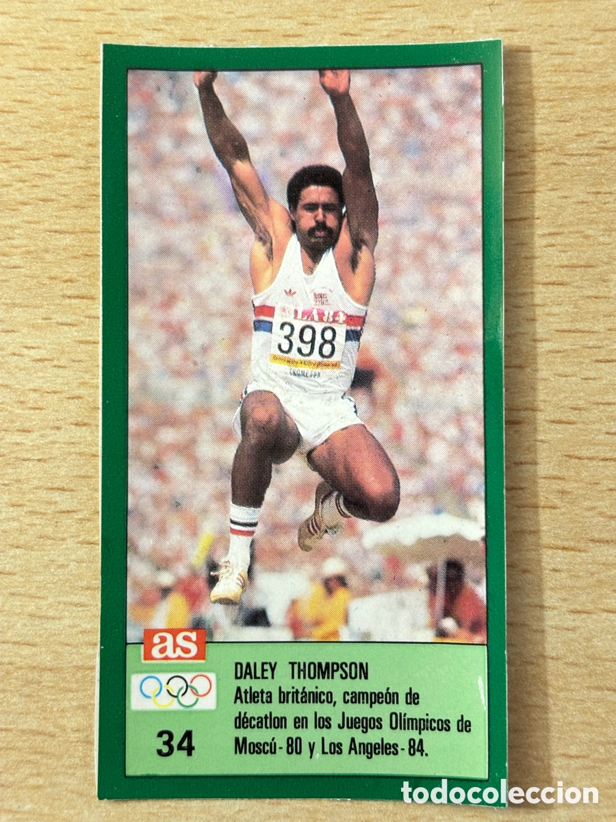 Sammelleidenschaft Sport: # 34 Daley Thompson Reino Unido Atletismo Ases Ol&iacute;mpicos 1988 sin pegar
