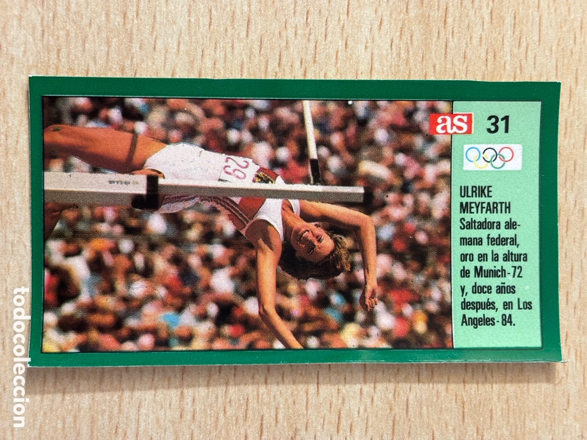 Sammelleidenschaft Sport: # 31 Ulrike Meyfarth Alemania Atletismo Ases Ol&iacute;mpicos 1988 sin pegar