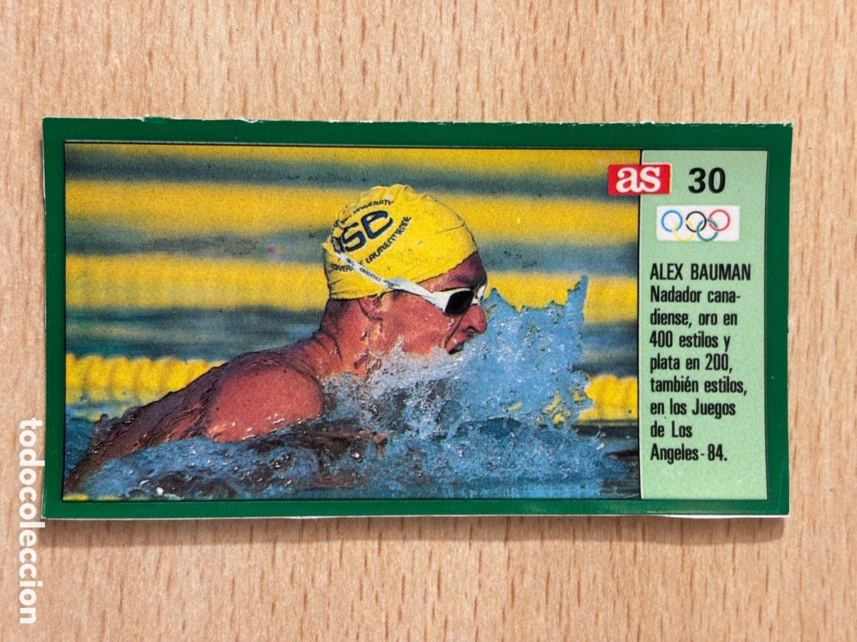 Sammelleidenschaft Sport: # 30 Alex Bauman Canad&aacute; Nataci&oacute;n Ases Ol&iacute;mpicos 1988 sin pegar