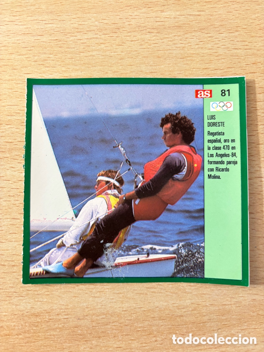 Sammelleidenschaft Sport: # 81 Luis Doreste Espa&ntilde;a Vela Ases Ol&iacute;mpicos 1988 sin pegar