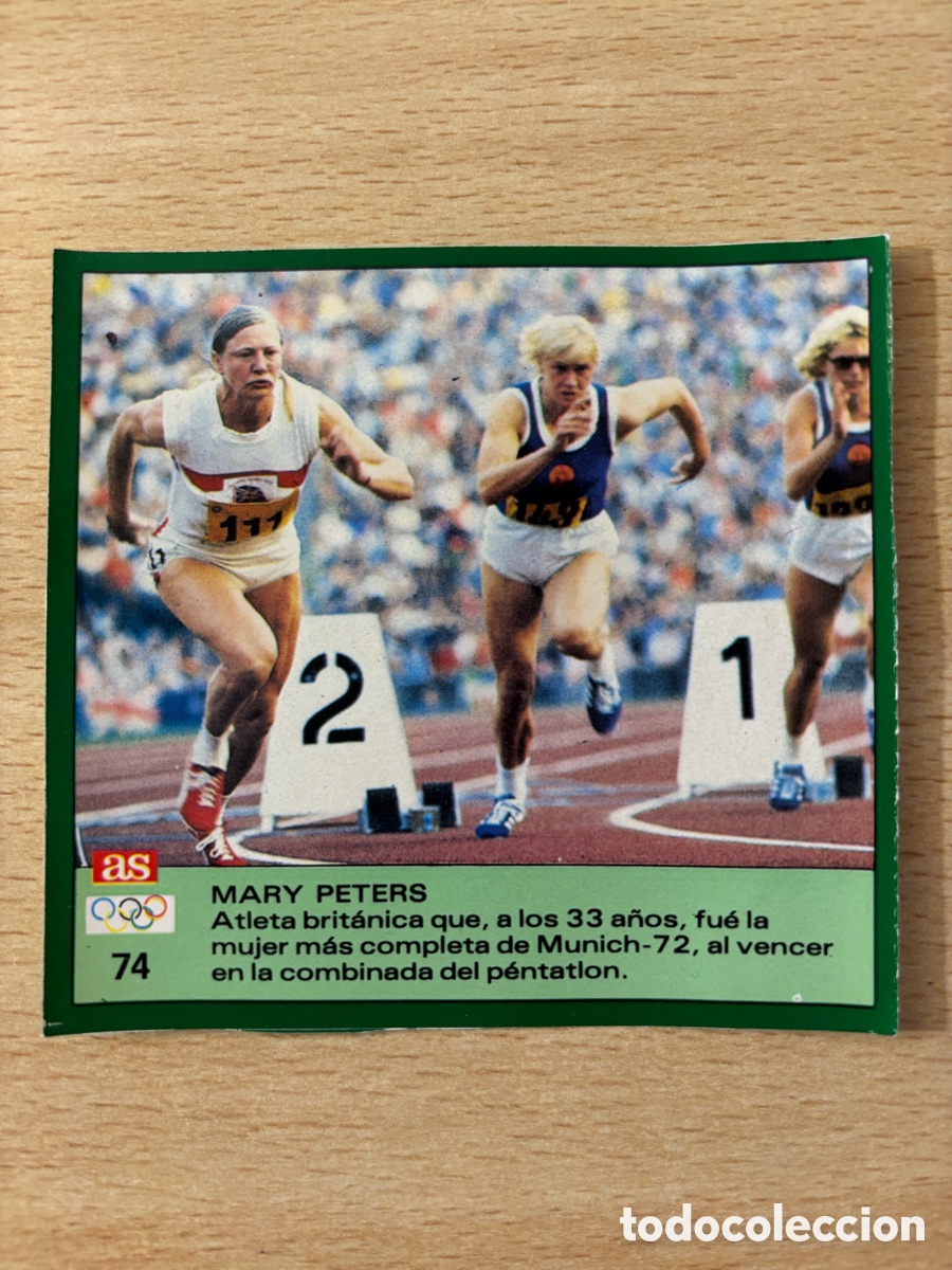 Sammelleidenschaft Sport: # 74 Mary Peters Reino Unido Atletismo Ases Ol&iacute;mpicos 1988 sin pegar