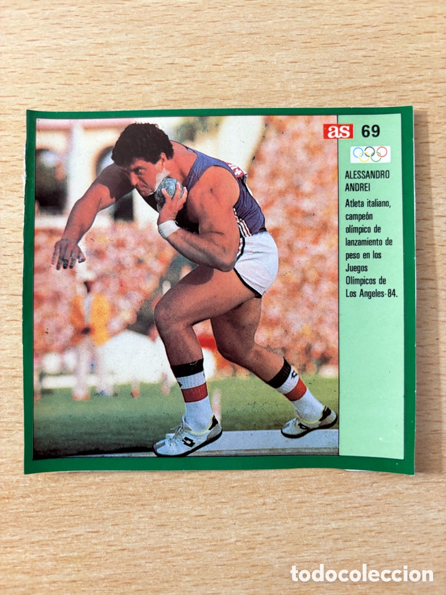 Sammelleidenschaft Sport: # 69 Alessandro Andrei Italia Atletismo Ases Ol&iacute;mpicos 1988 sin pegar