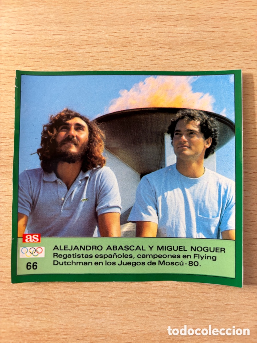 Sammelleidenschaft Sport: # 66 Alejandro Abascal y Miguel Noguer Espa&ntilde;a Vela Ases Ol&iacute;mpicos 1988 sin pegar