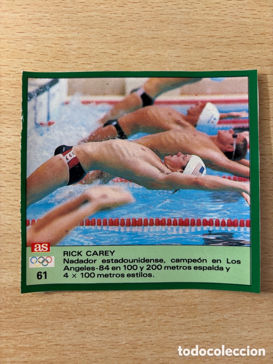 Sammelleidenschaft Sport: # 61 Rick Carey USA Nataci&oacute;n Ases Ol&iacute;mpicos 1988 sin pegar