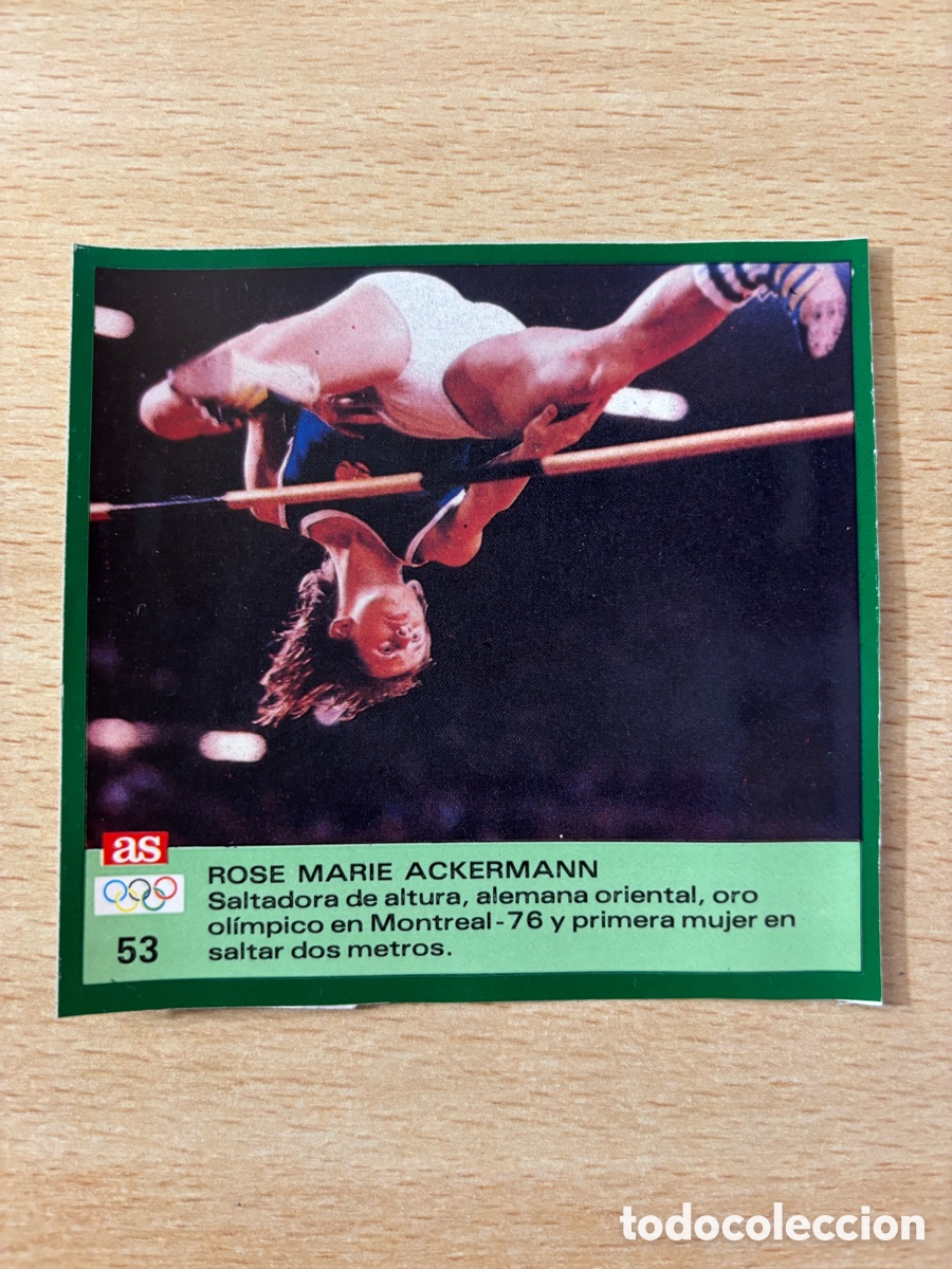 Sammelleidenschaft Sport: # 53 Rose Marie Ackermann Alemania Atletismo Ases Ol&iacute;mpicos 1988 sin pegar
