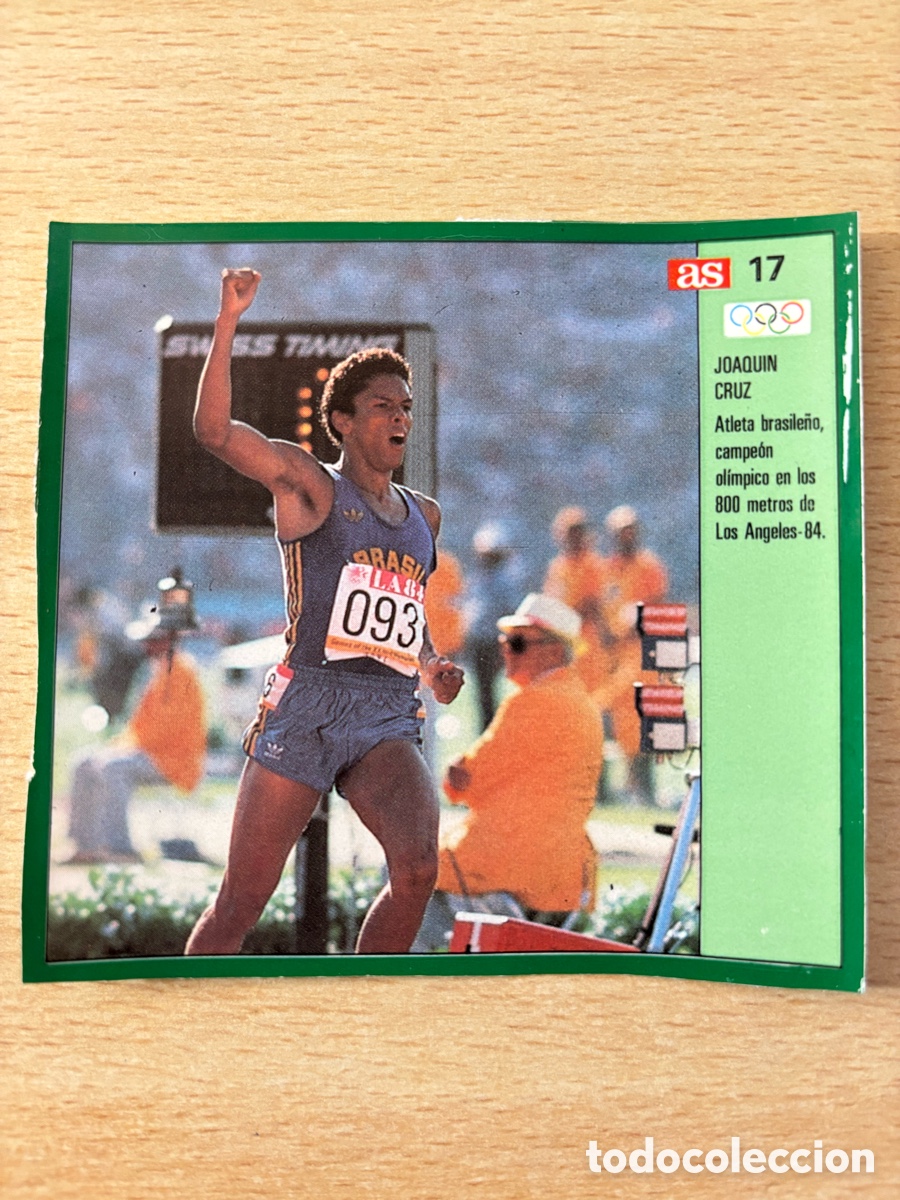 Sammelleidenschaft Sport: # 17 Joaqu&iacute;n Cruz Brasil Atletismo Ases Ol&iacute;mpicos 1988 sin pegar