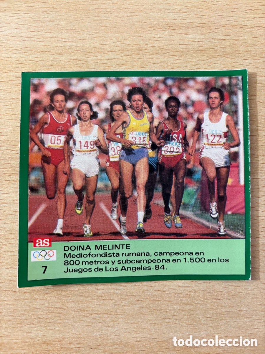 Sammelleidenschaft Sport: # 7 Doina Melinte Rumania Atletismo Ases Ol&iacute;mpicos 1988 sin pegar