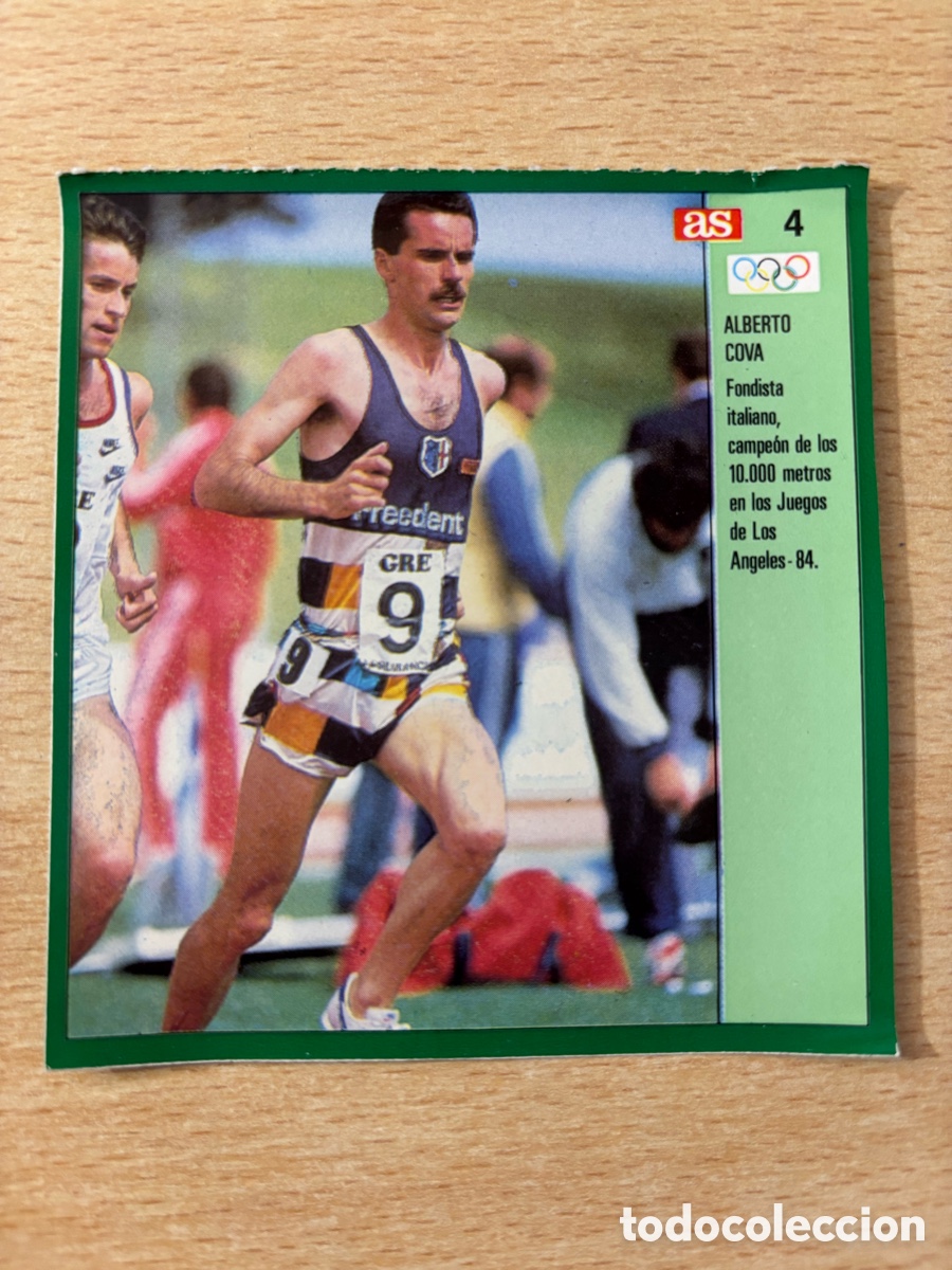 Sammelleidenschaft Sport: # 4 Alberto Cova Italia Atletismo Ases Ol&iacute;mpicos 1988 sin pegar