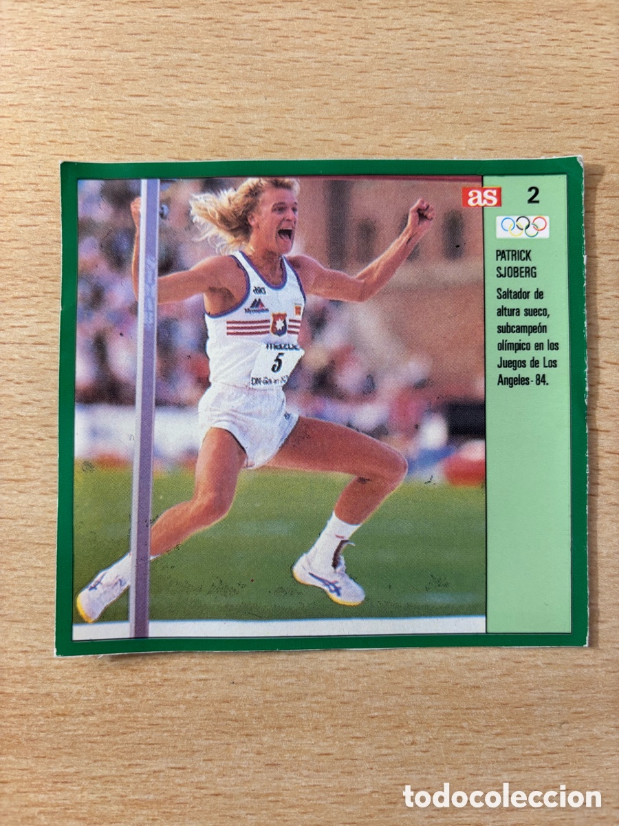Sammelleidenschaft Sport: # 2 Patrick Sjoberg Suecia Atletismo Ases Ol&iacute;mpicos 1988 sin pegar