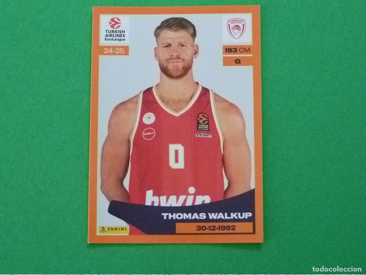 Colecionismo desportivo: CROMO BALONCESTO THOMAS WALKUP OLYMPIACOS PIREO SIN PEGAR N&ordm; 251 EUROLIGA 2024-2025/24-25 PANINI