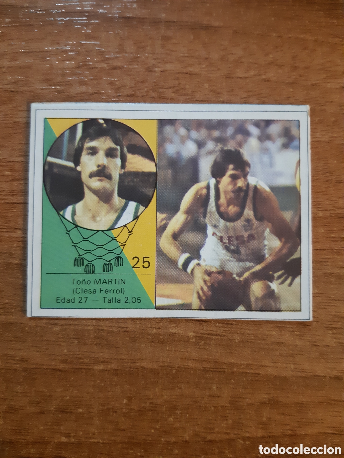 Collezionismo sportivo: N&deg;25 To&ntilde;o Mart&iacute;n (Clesa Ferrol) Liga ACB 85-86 Yogur Letona 1985 1986. Nunca pegado