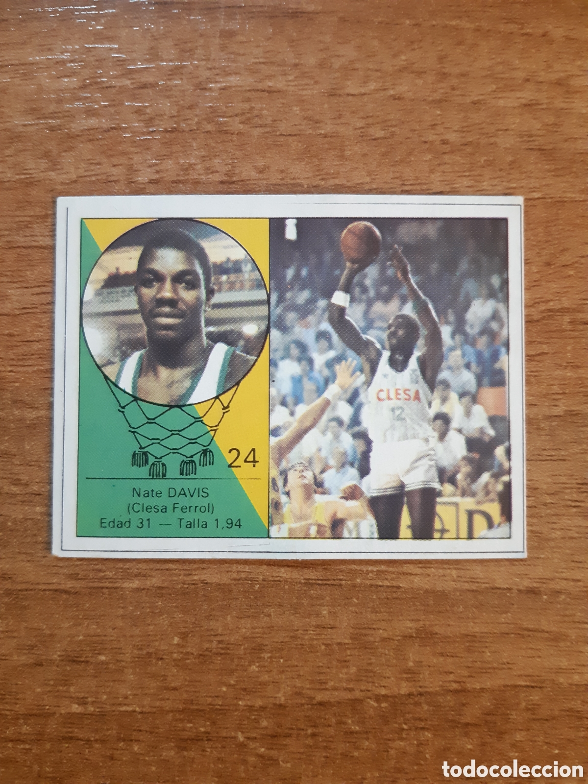 Collectionnisme sportif: N&deg;24 Nate Davis (Clesa Ferrol) Liga ACB 85-86 Yogur Letona 1985 1986. Nunca pegado