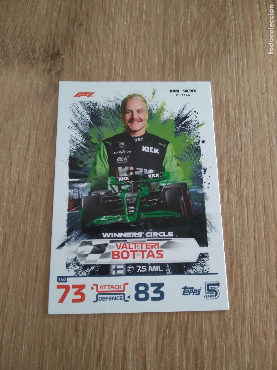 Sammelleidenschaft Sport: 140 VALTTERI BOTTAS CROMO F1 Topps Formula 1 Turbo Attax 2024
