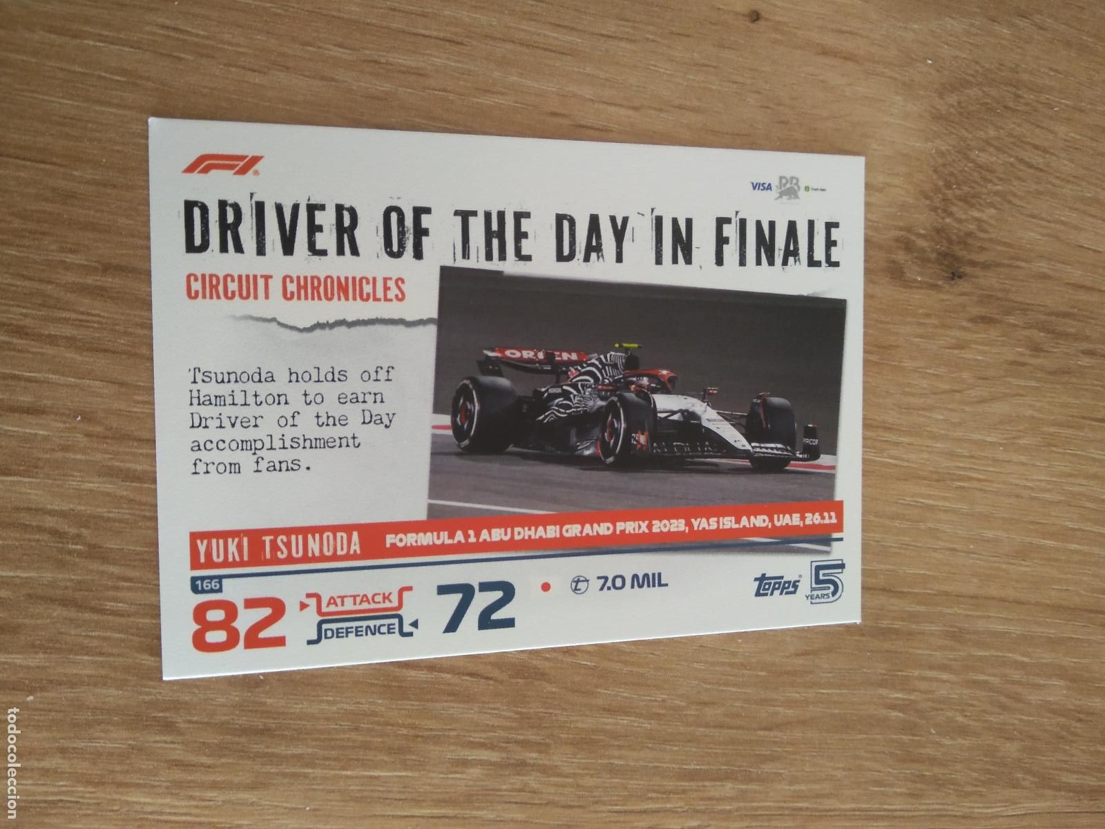 Colecionismo desportivo: 166 YUKI TSUNODA CROMO F1 Topps Formula 1 Turbo Attax 2024