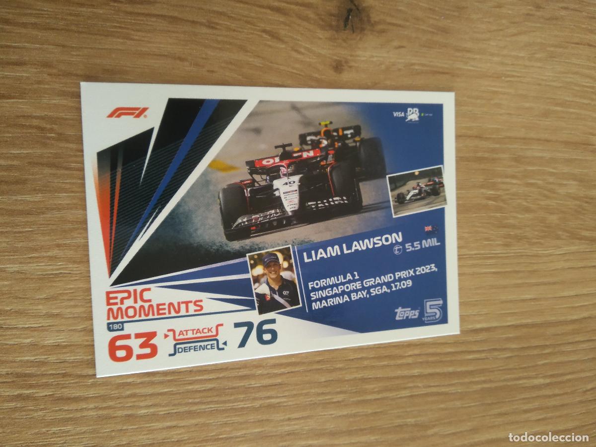 Coleccionismo deportivo: 180 LIAM LAWSON CROMO F1 Topps Formula 1 Turbo Attax 2024
