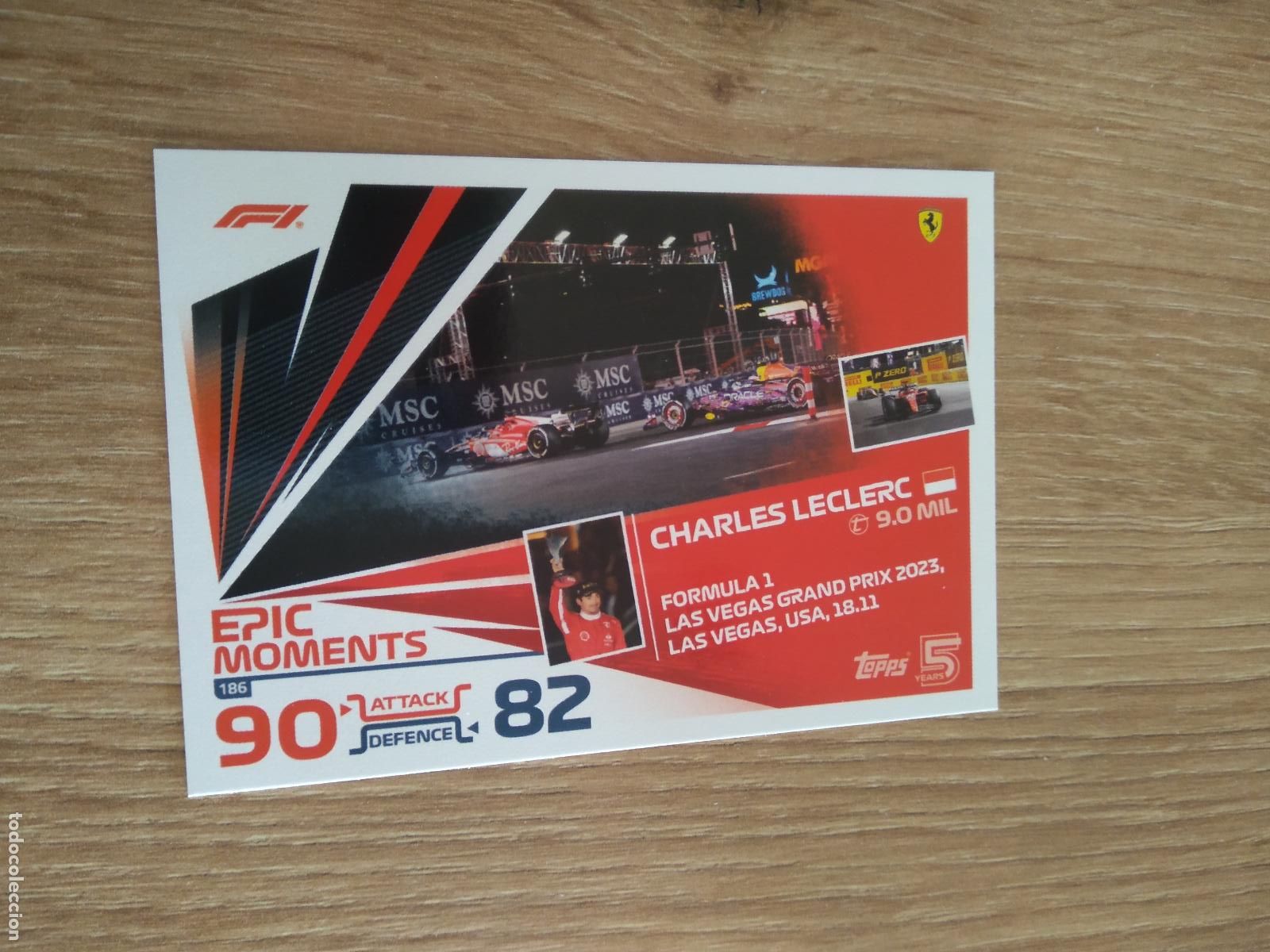 Coleccionismo deportivo: 186 CHARLES LECLERC CROMO F1 Topps Formula 1 Turbo Attax 2024