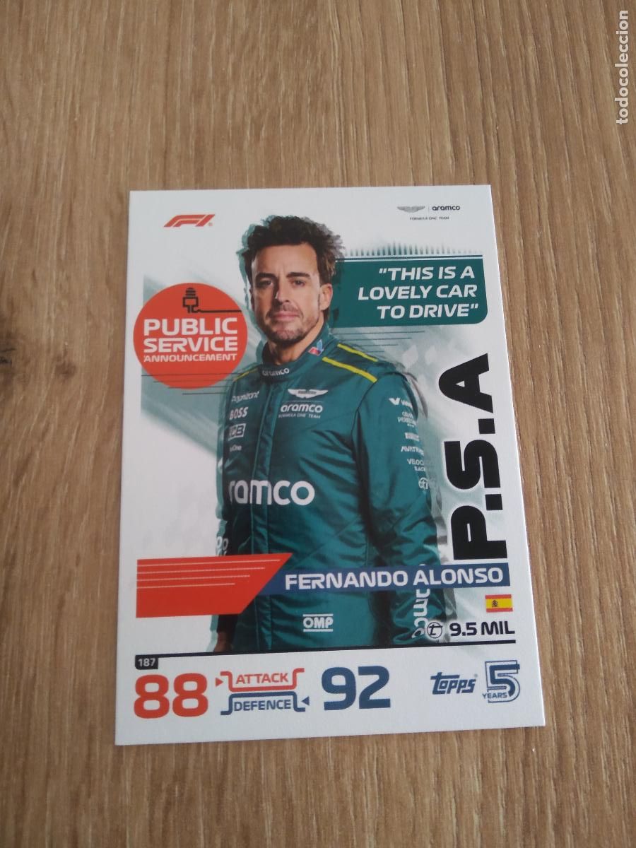Coleccionismo deportivo: 187 FERNANDO ALONSO CROMO F1 Topps Formula 1 Turbo Attax 2024