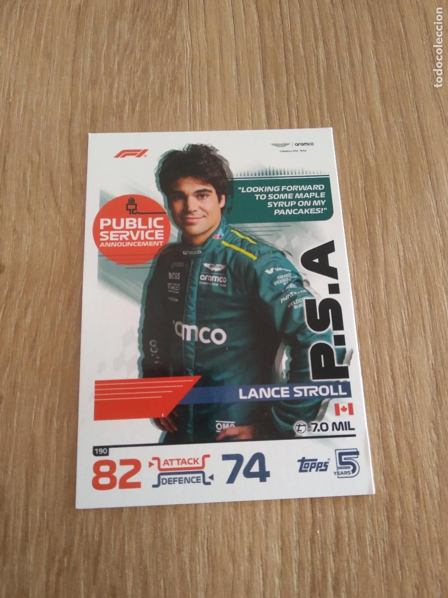 Coleccionismo deportivo: 190 LANCE STROLL CROMO F1 Topps Formula 1 Turbo Attax 2024