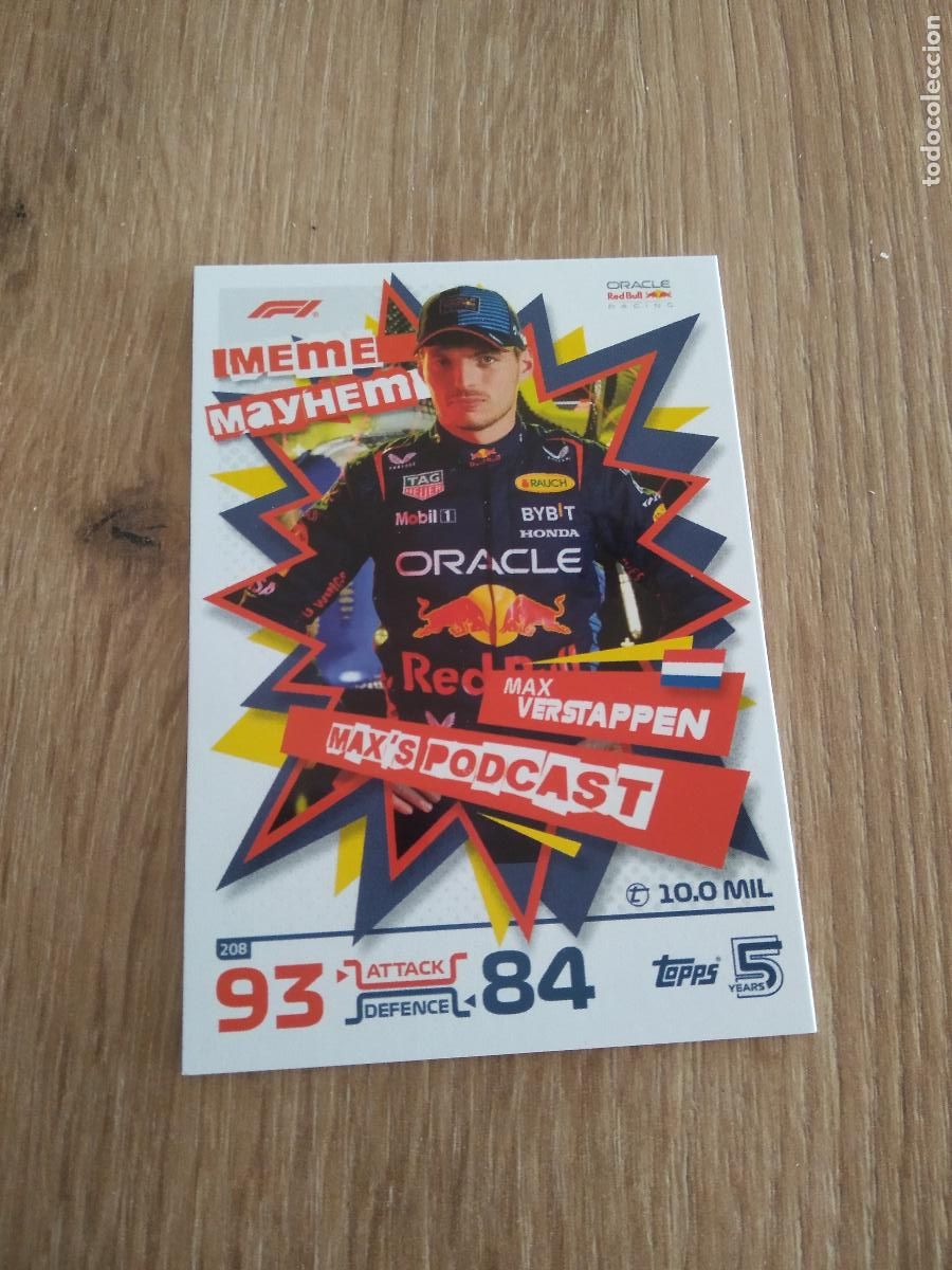 Coleccionismo deportivo: 208 MAX VERSTAPPEN CROMO F1 Topps Formula 1 Turbo Attax 2024