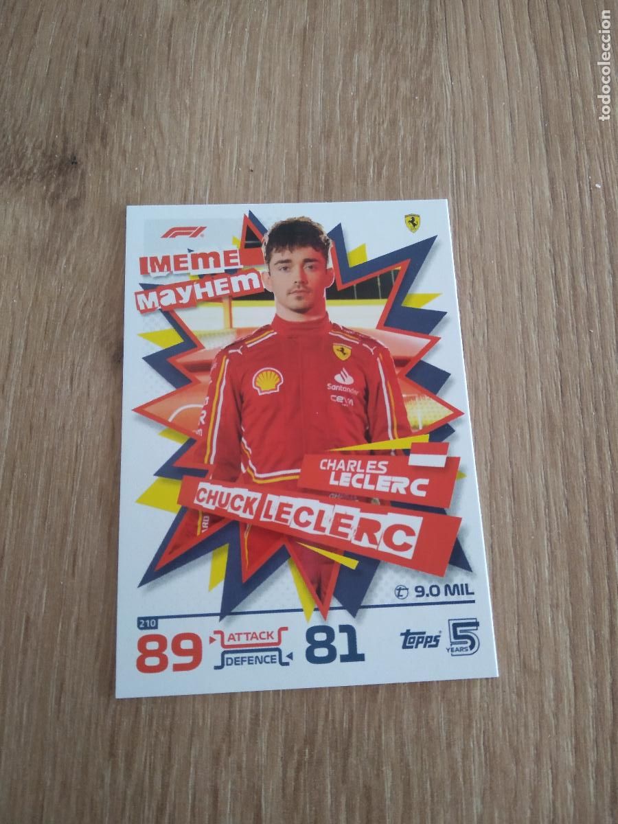 Coleccionismo deportivo: 210 CHARLES LECLERC CROMO F1 Topps Formula 1 Turbo Attax 2024