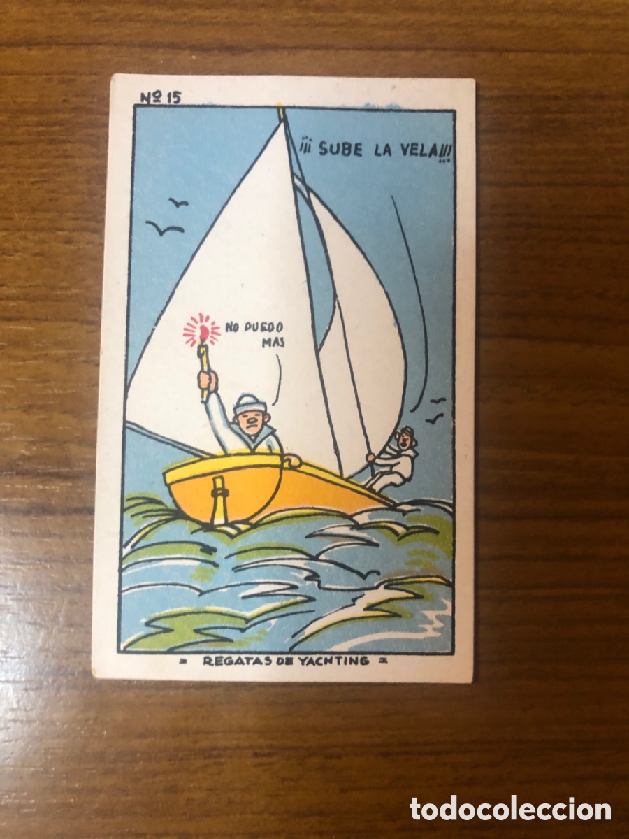 Collezionismo sportivo: CROMO DEPORTES NACIONALES,REGATAS DE YACTING,NUMERO 15,(CHOCOLATES SANT&Iacute;SIMO SACRAMENTO PEDRO SOLER)