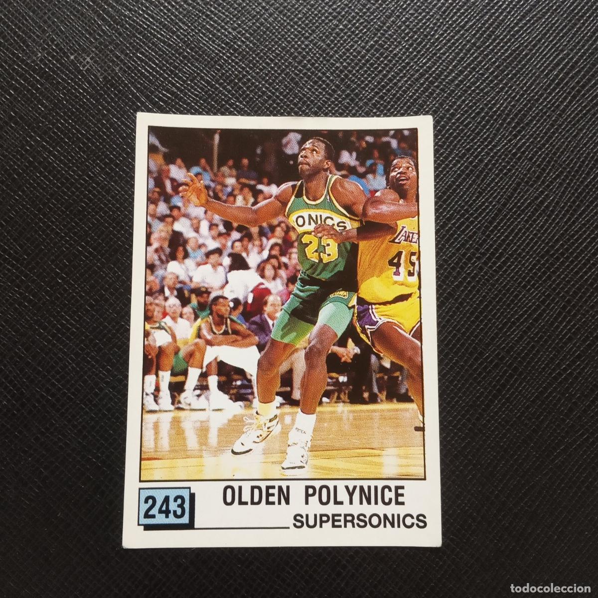 Coleccionismo deportivo: 243 OLDEN POLYNICE SUPERSONICS PANINI 1990 BASKET NBA 90 CROMO BALONCESTO - SIN PEGAR - A53 PG82