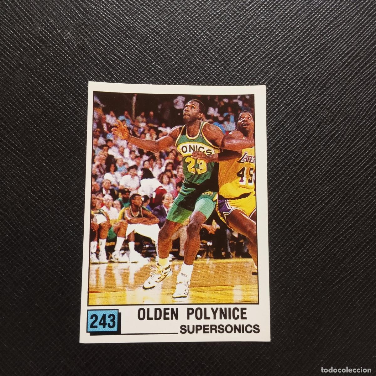 Coleccionismo deportivo: 243 OLDEN POLYNICE SUPERSONICS PANINI 1990 BASKET NBA 90 CROMO BALONCESTO - SIN PEGAR - A53 PG109