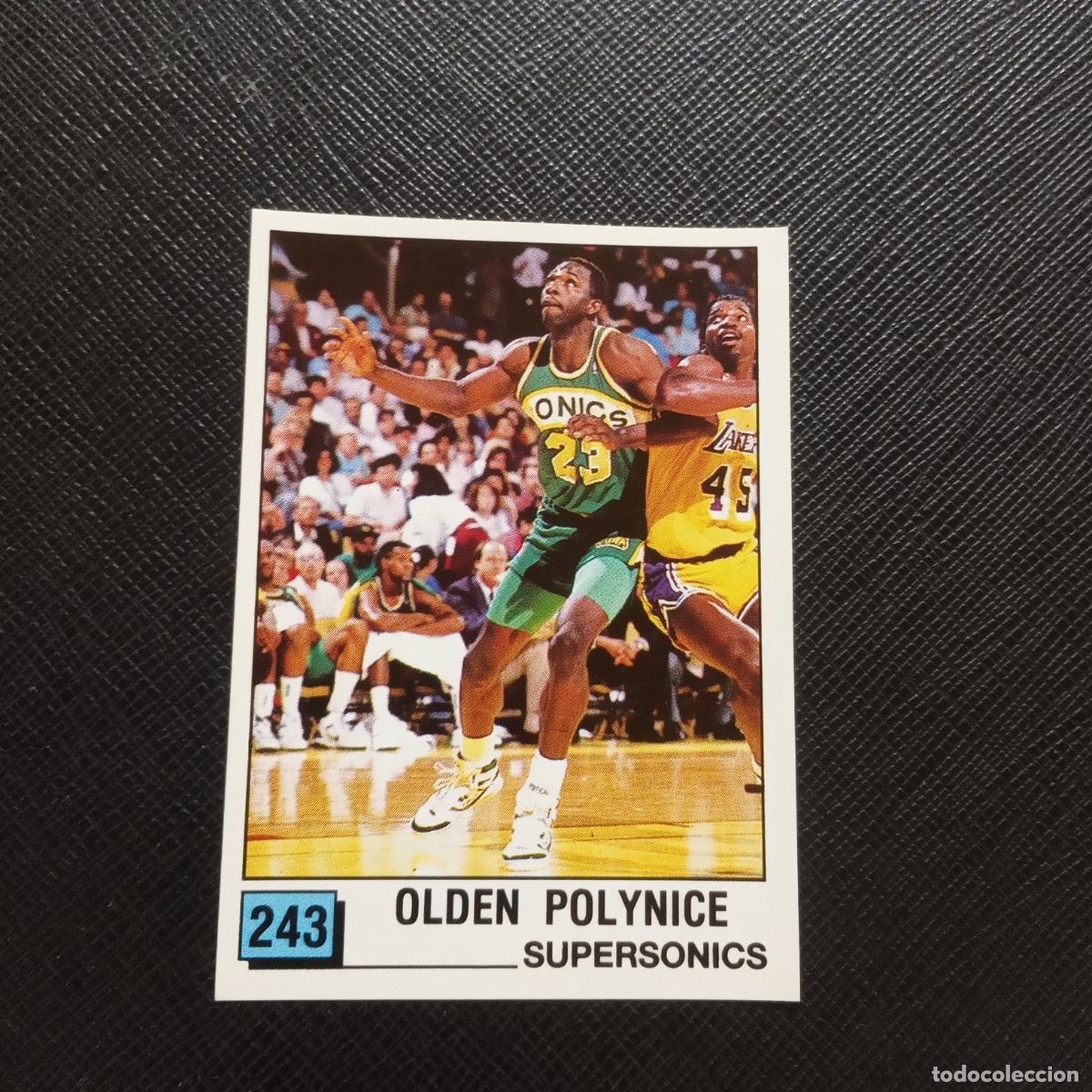Coleccionismo deportivo: 243 OLDEN POLYNICE SUPERSONICS PANINI 1990 BASKET NBA 90 CROMO BALONCESTO - SIN PEGAR - A53 PG109 B