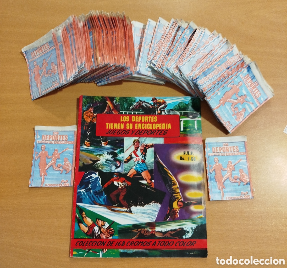 Coleccionismo deportivo: A&Ntilde;OS 60 RARO! LOTAZO 195 SOBRES CROMOS CERRADOS SIN ABRIR ALBUM VAC&Iacute;O OLIMPIADAS LOS DEPORTES LOTE