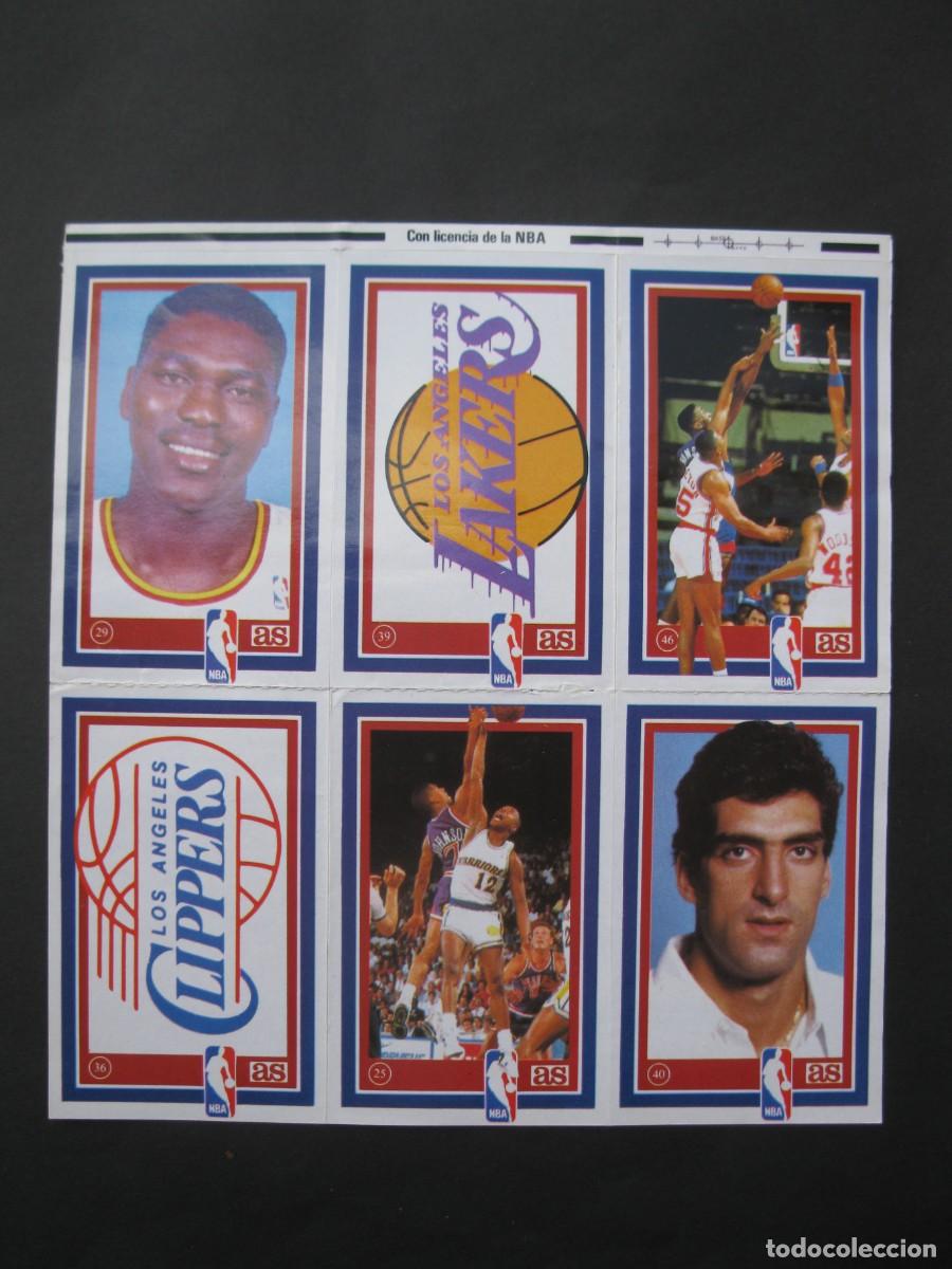 Coleccionismo deportivo: L&Aacute;MINA CON 6 CROMOS DEL &Aacute;LBUM LOS ASES DE LA NBA - DIARIO AS - A&Ntilde;O 1989.