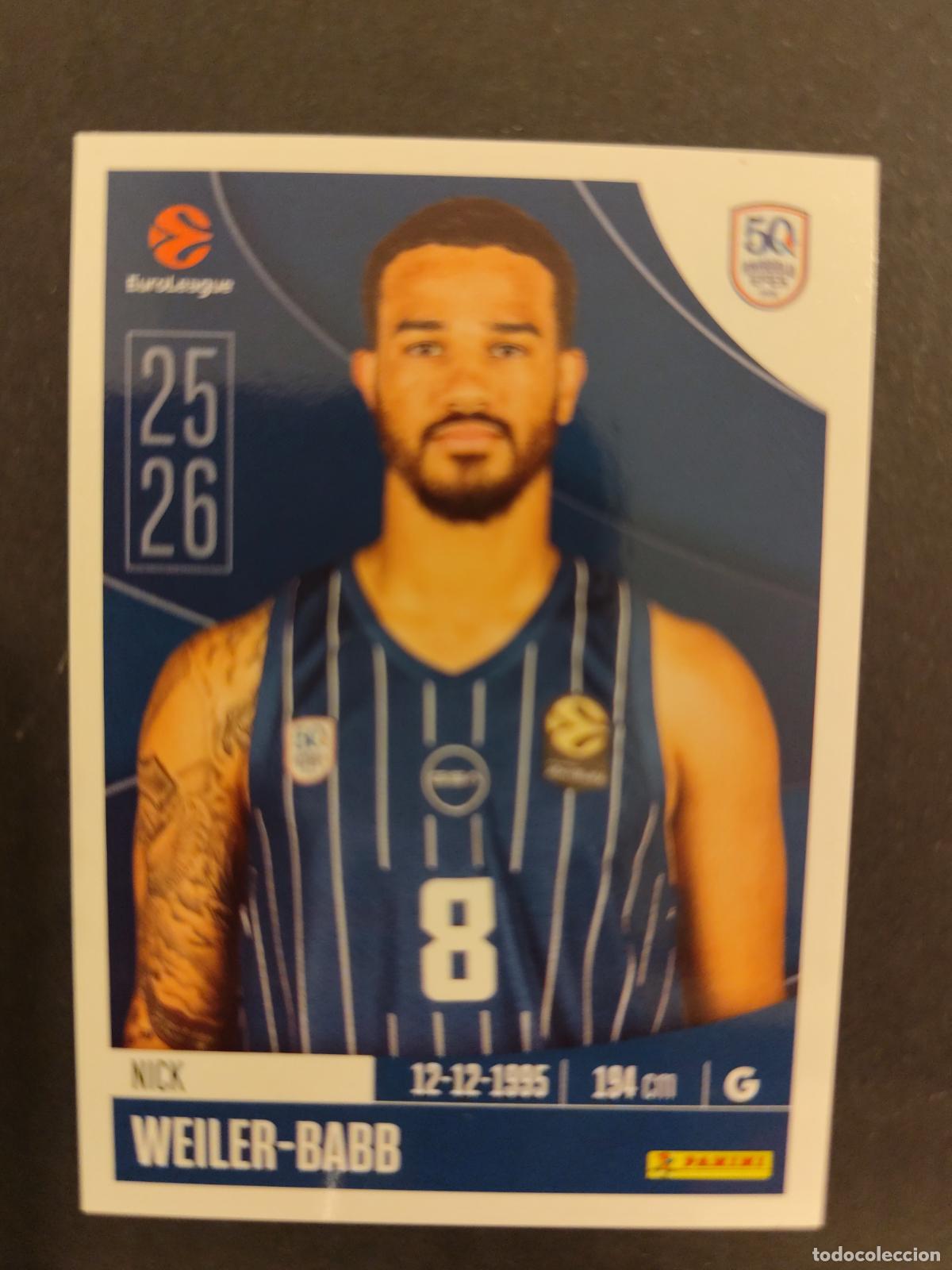 Coleccionismo deportivo: 50 NICK WEILER-BABB ANADOLU EFES PILSEN EUROLEAGUE 2025 2026 25 26 BALONCESTO