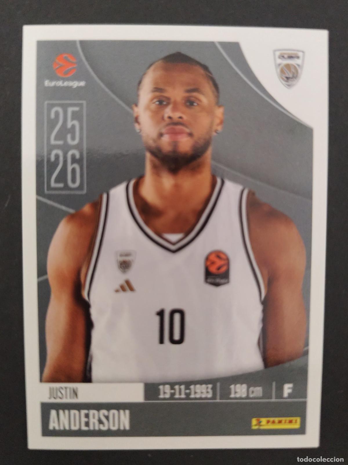 Sammelleidenschaft Sport: 124 JUSTIN ANDERSON DUBAI BASKETBALL EUROLEAGUE 2025 2026 25 26 BALONCESTO