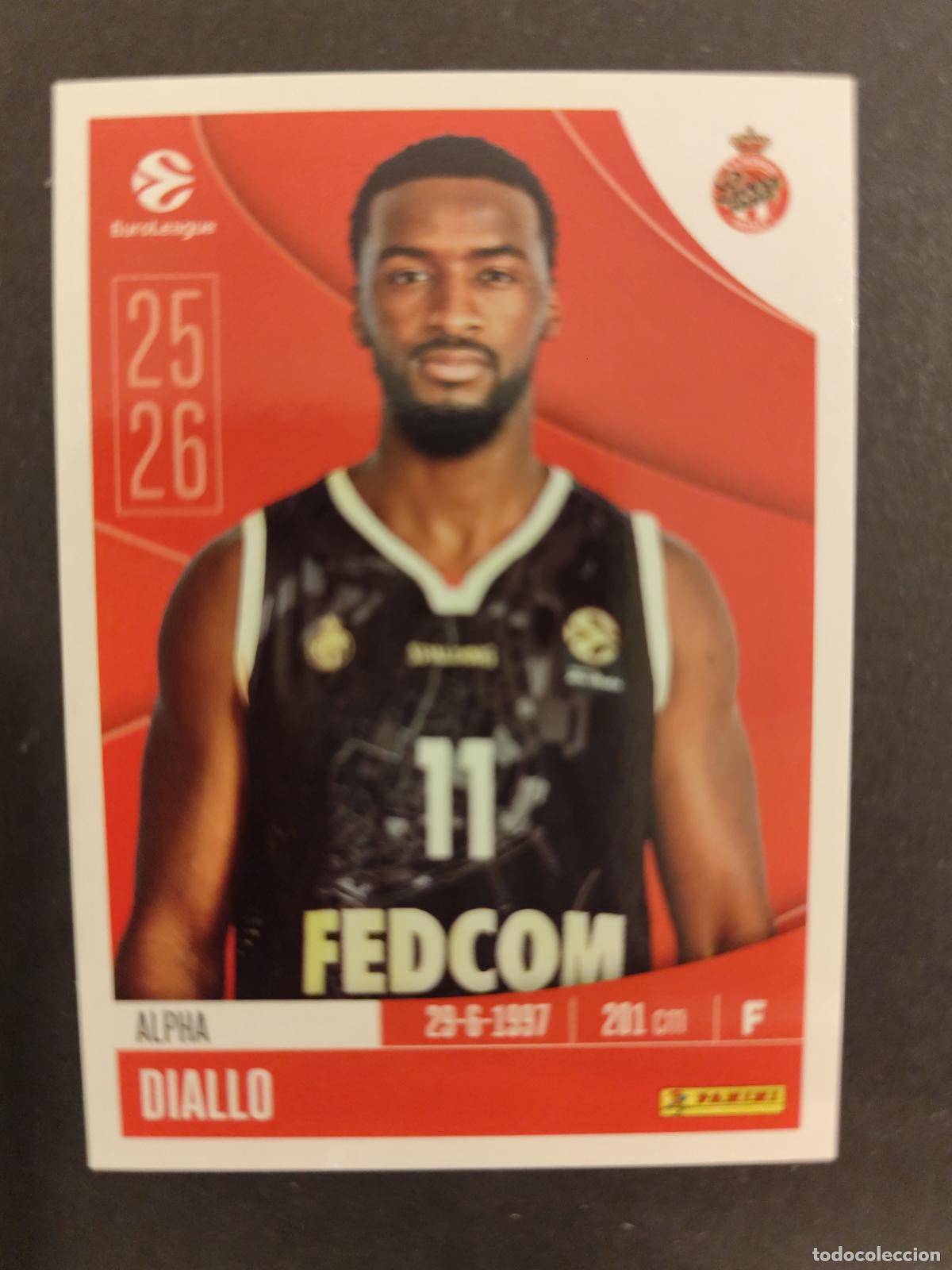 Sports collectibles: 70 ALPHA DIALLO AS MONACO EUROLEAGUE 2025 2026 25 26 BALONCESTO