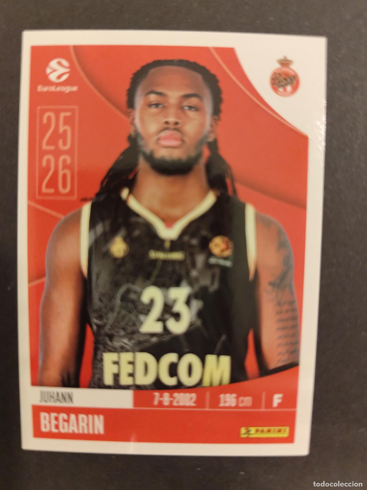 Sports collectibles: 71 JUHANN BEGARIN AS MONACO EUROLEAGUE 2025 2026 25 26 BALONCESTO