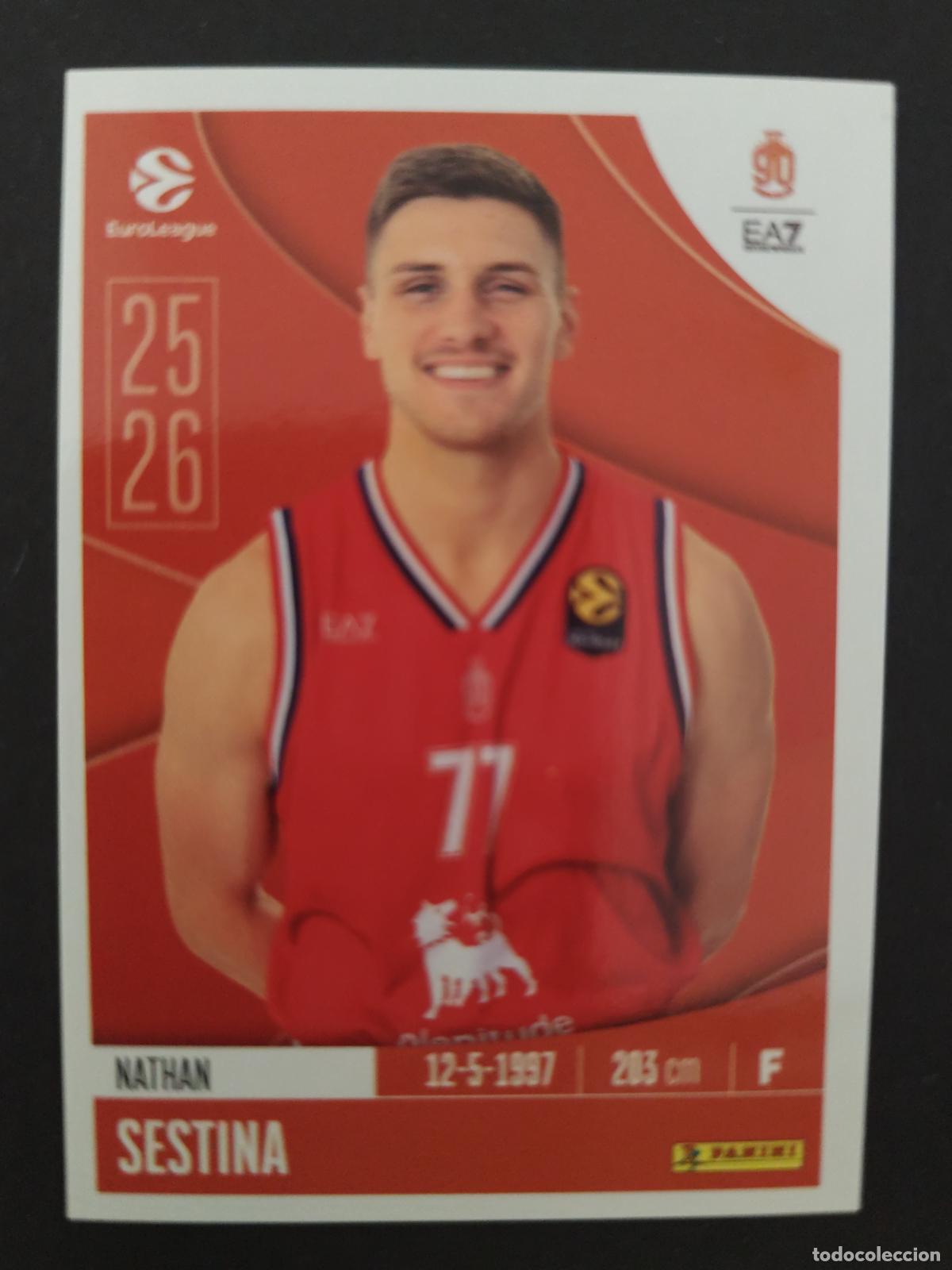 Sports collectibles: 141 NATHAN SESTINA OLIMPIA MILANO EUROLEAGUE 2025 2026 25 26 BALONCESTO