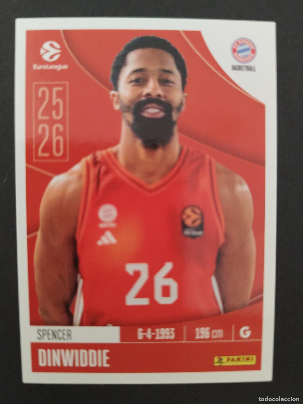 Sports collectibles: 170 SPENCER DINWIDDIE BAYERN M&Uacute;NICH EUROLEAGUE 2025 2026 25 26 BALONCESTO