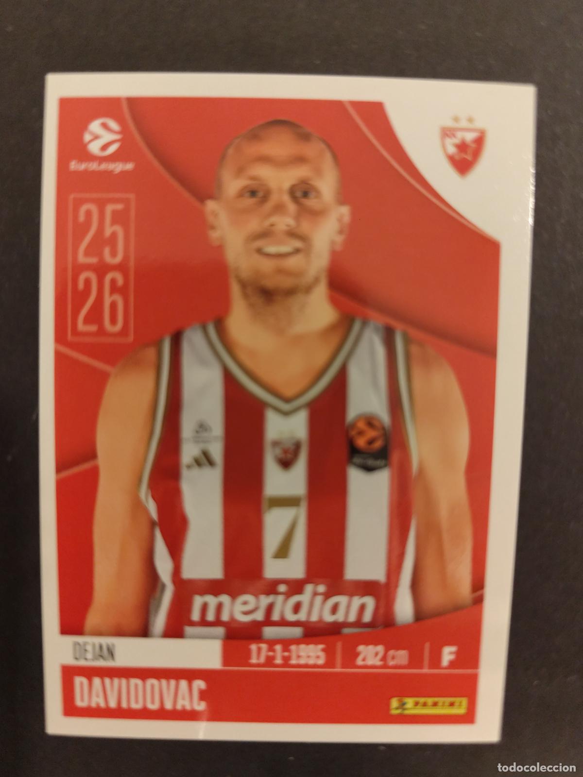 Sports collectibles: 102 DEJAN DAVIDOVAC ESTRELLA ROJA BELGRADO EUROLEAGUE 2025 2026 25 26 BALONCESTO