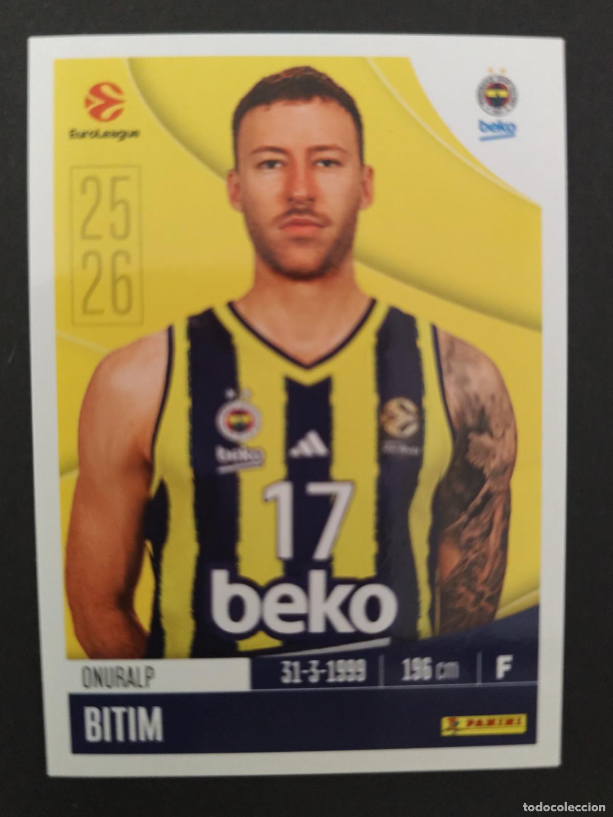 Sports collectibles: 192 ONURALP BITIM FENERBAH&Ccedil;E EUROLEAGUE 2025 2026 25 26 BALONCESTO