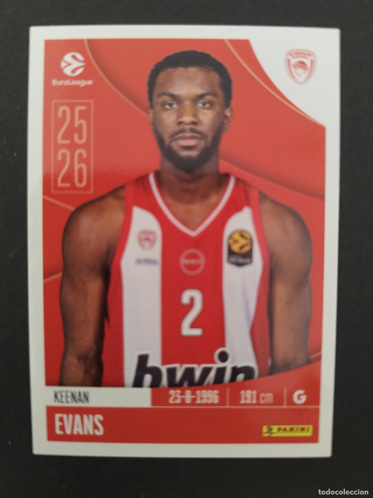 Sammelleidenschaft Sport: 252 KEENAN EVANS OLYMPIACOS EUROLEAGUE 2025 2026 25 26 BALONCESTO
