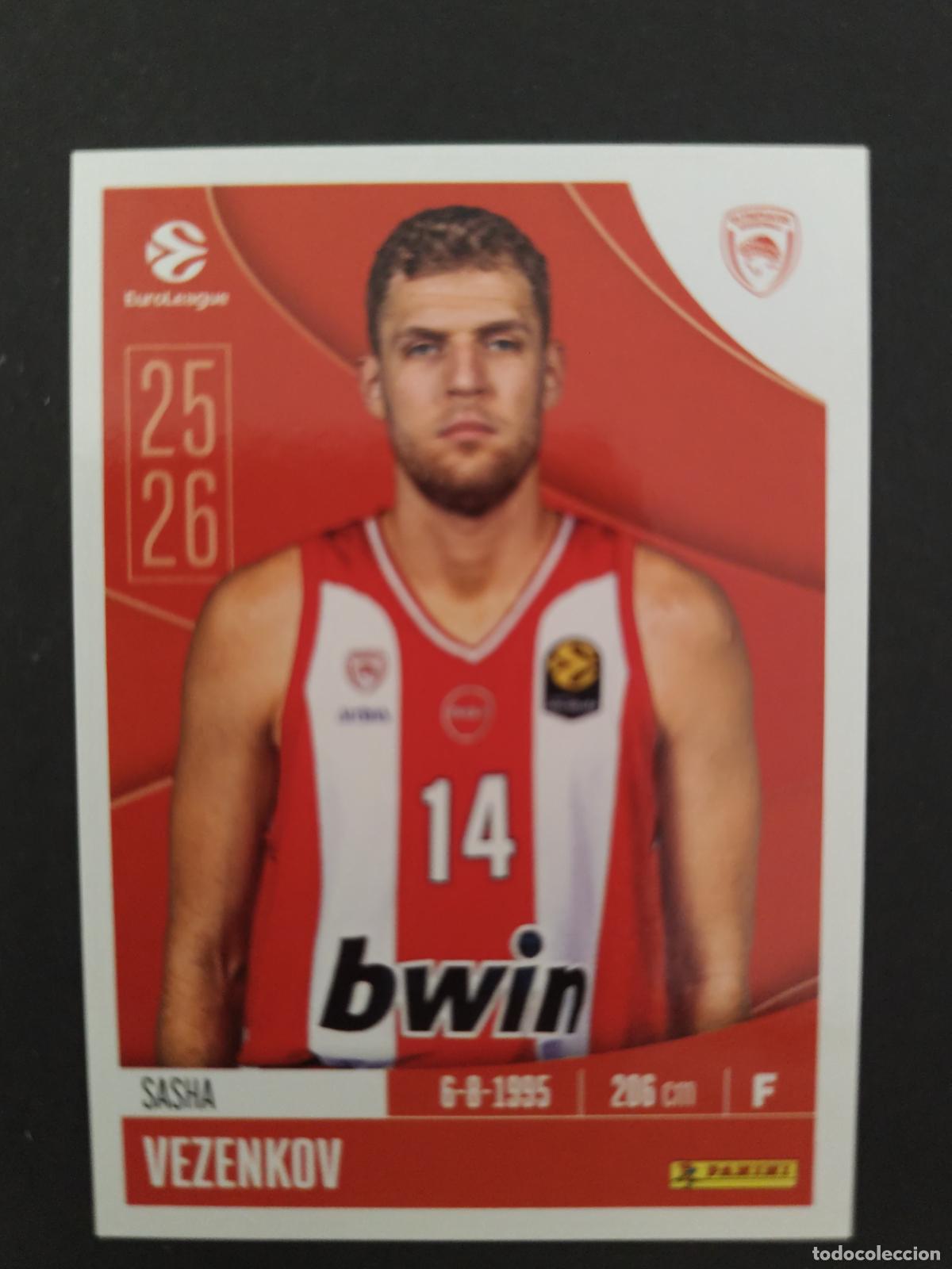 Sammelleidenschaft Sport: 258 SASHA VEZENKOV OLYMPIACOS EUROLEAGUE 2025 2026 25 26 BALONCESTO