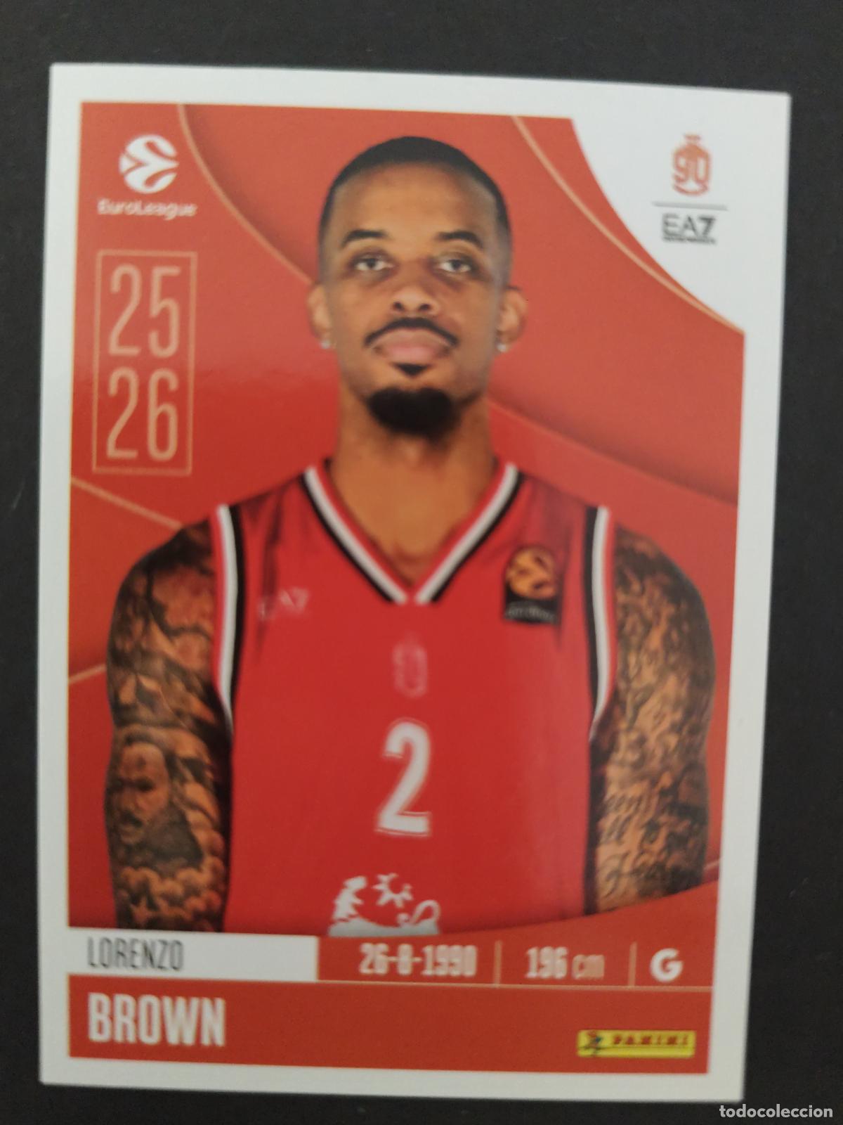 Sammelleidenschaft Sport: 132 LORENZO BROWN OLIMPIA MILANO EUROLEAGUE 2025 2026 25 26 BALONCESTO
