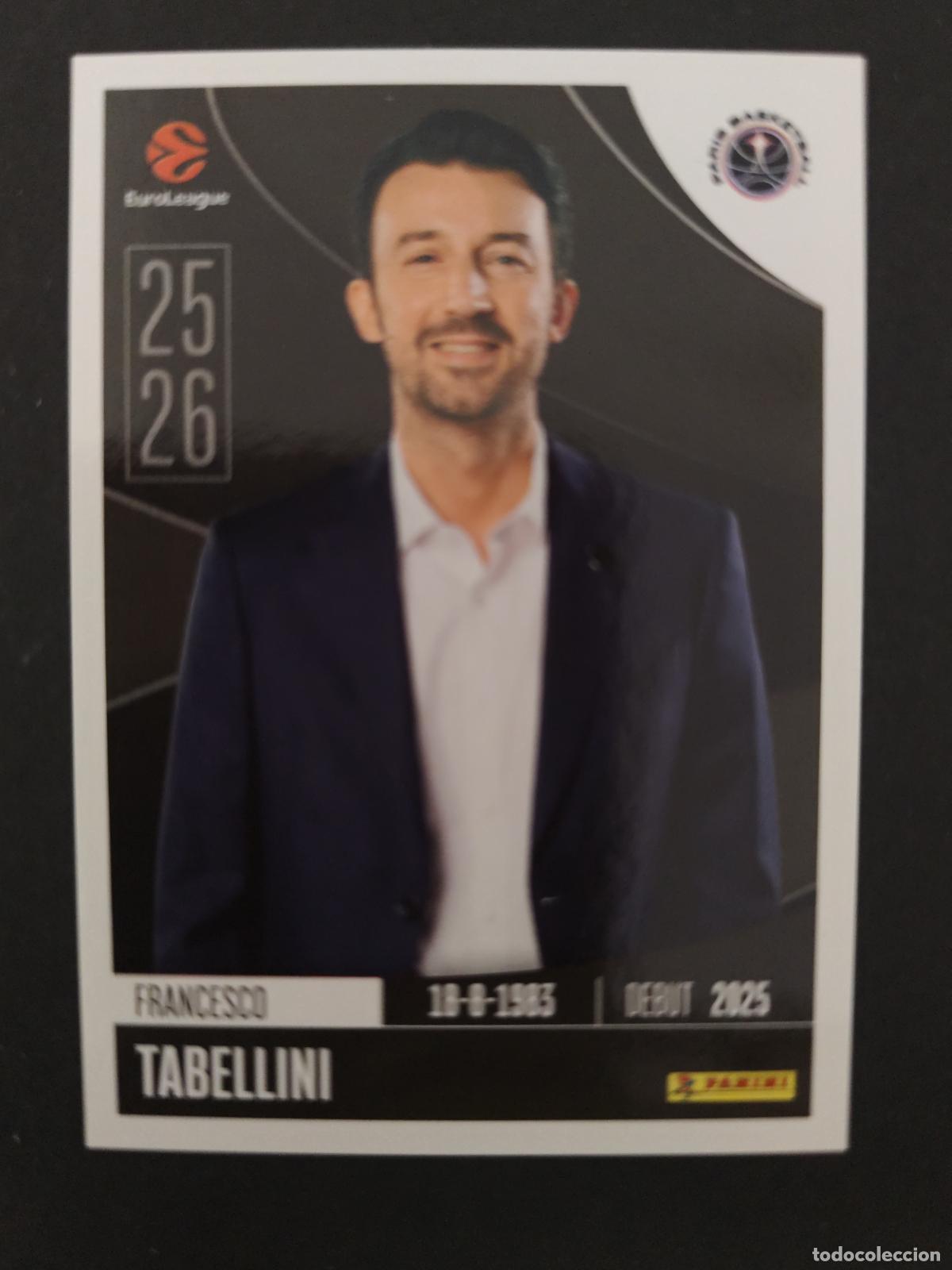 Sammelleidenschaft Sport: 283 FRANCESCO TABELLINI PARIS BASKETBALL EUROLEAGUE 2025 2026 25 26 BALONCESTO