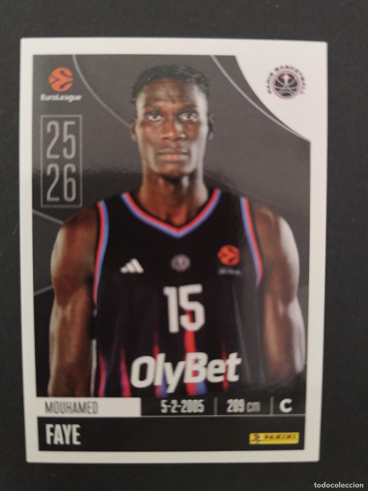 Sammelleidenschaft Sport: 296 MOUHAMED FAYE PARIS BASKETBALL EUROLEAGUE 2025 2026 25 26 BALONCESTO