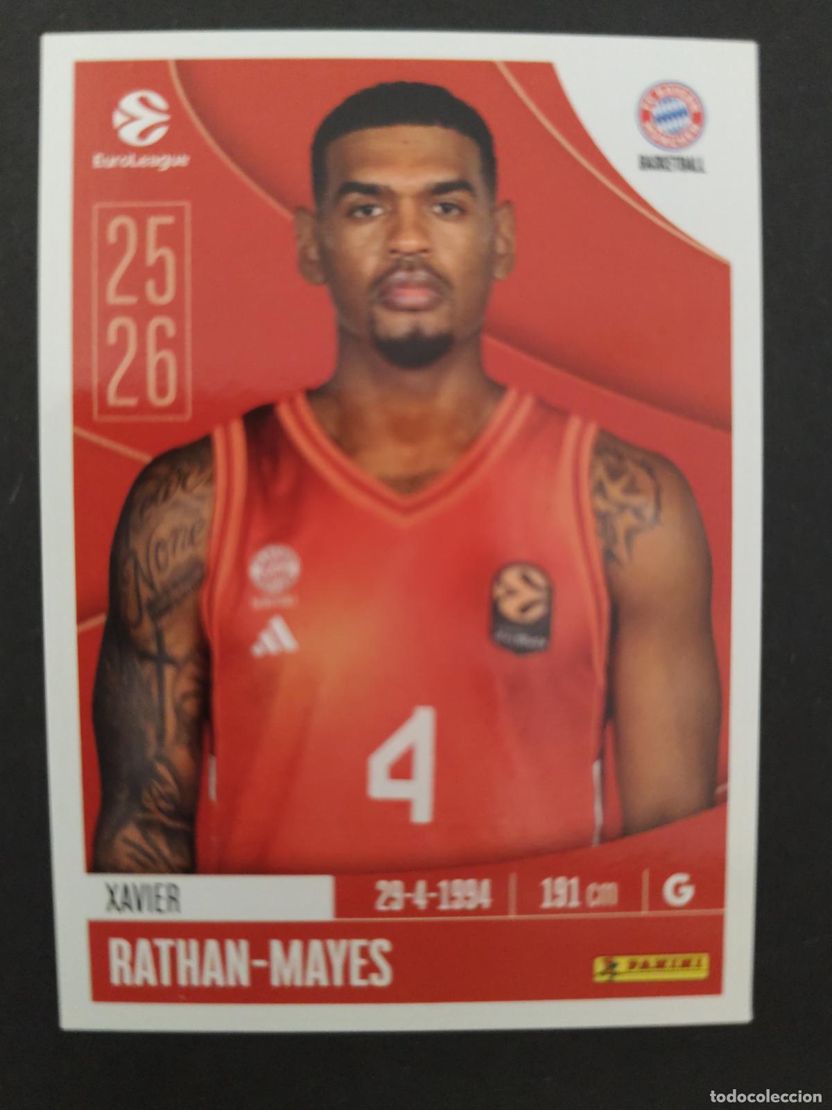 Sammelleidenschaft Sport: 165 XAVIER RATHAN-MAYES BAYERN M&Uacute;NICH EUROLEAGUE 2025 2026 25 26 BALONCESTO