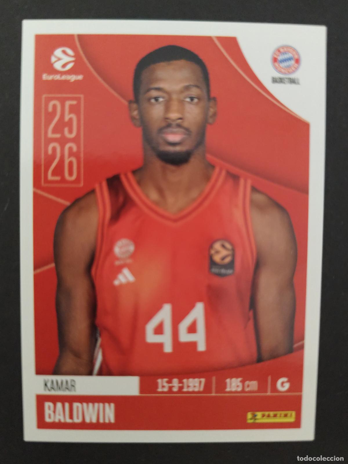 Sports collectibles: 171 KAMAR BALDWIN BAYERN M&Uacute;NICH EUROLEAGUE 2025 2026 25 26 BALONCESTO