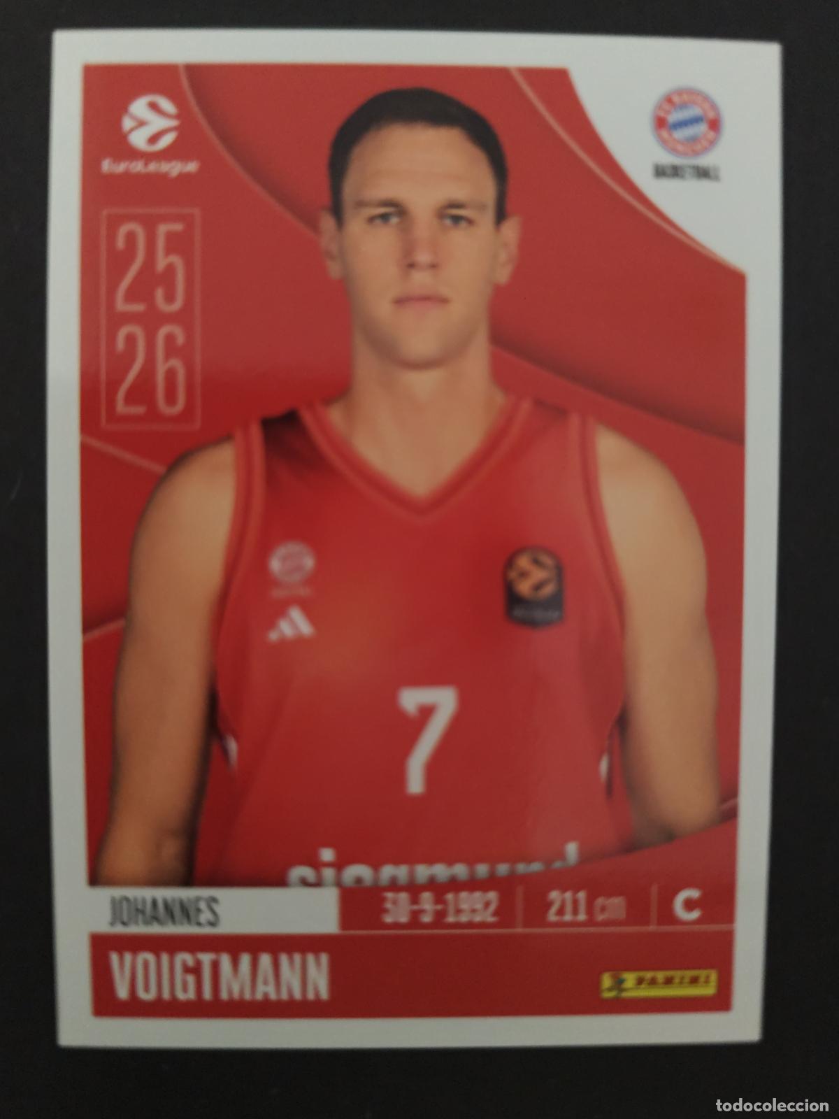 Sammelleidenschaft Sport: 176 JOHANNES VOIGTMANN BAYERN M&Uacute;NICH EUROLEAGUE 2025 2026 25 26 BALONCESTO