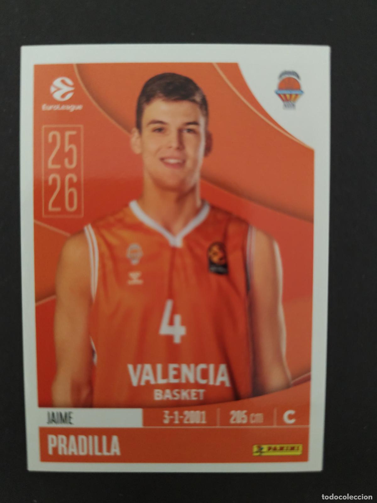 Coleccionismo deportivo: 346 JAIME PRADILLA VALENCIA BASKET EUROLEAGUE 2025 2026 25 26 BALONCESTO