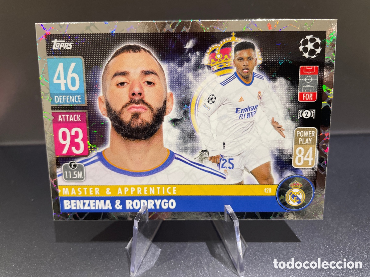 Coleccionismo deportivo: Benzema & Rodrygo 428 Master & Apprentice Match Attax 2021-22 2021 2022 Topps Real Madrid