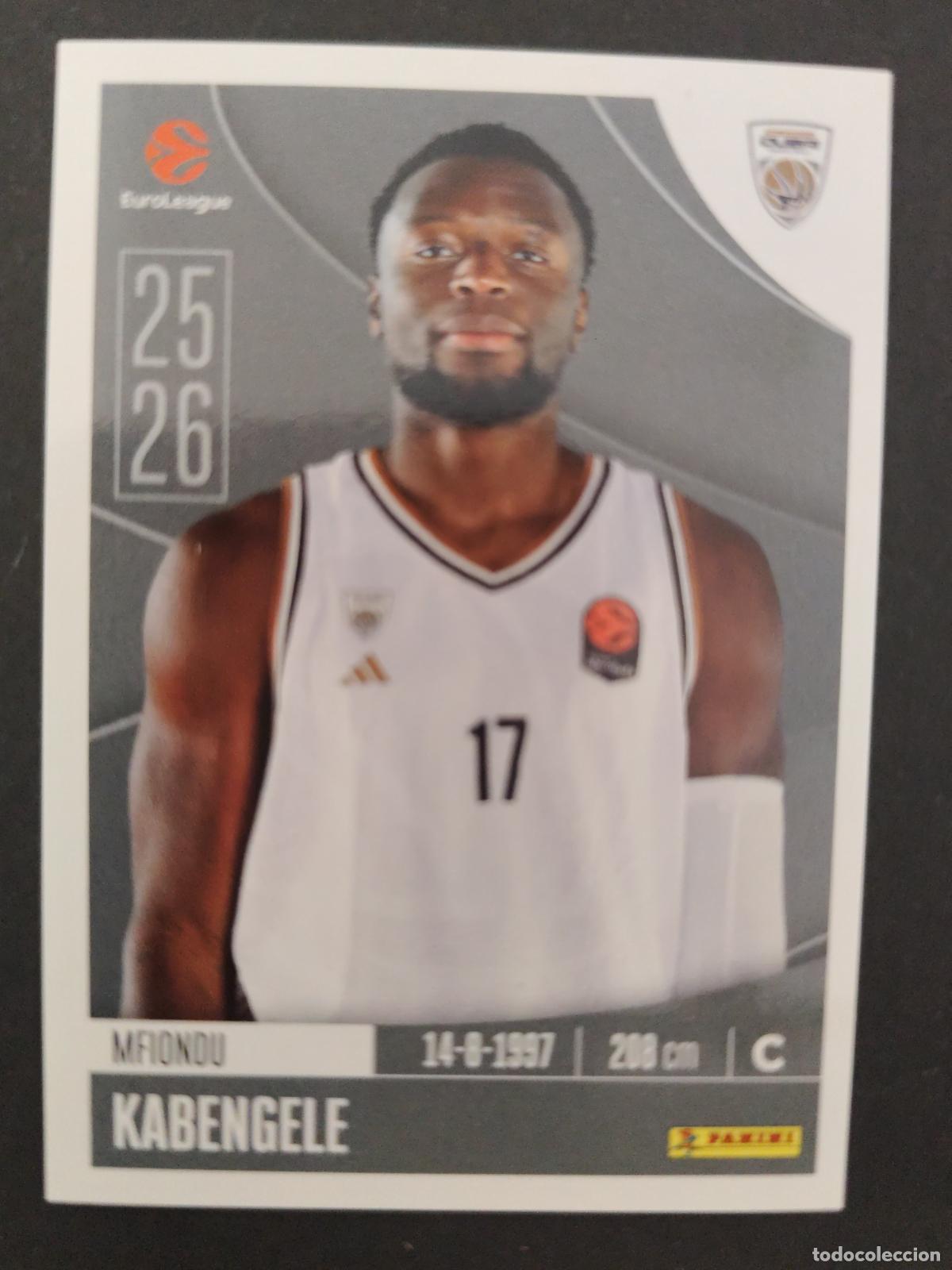 Coleccionismo deportivo: 126 MFIONDU KABENGELE DUBAI BASKETBALL EUROLEAGUE 2025 2026 25 26 BALONCESTO