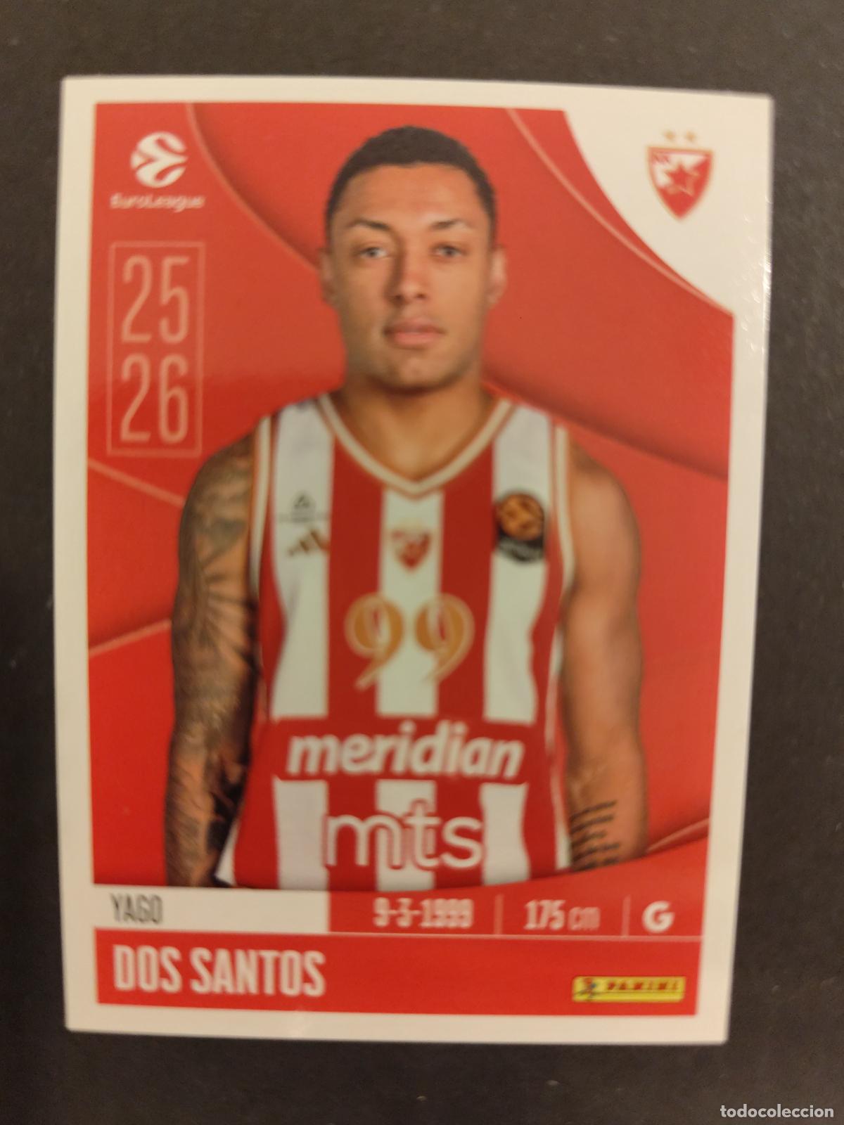 Coleccionismo deportivo: 101 YAGO DOS SANTOS ESTRELLA ROJA BELGRADO EUROLEAGUE 2025 2026 25 26 BALONCESTO